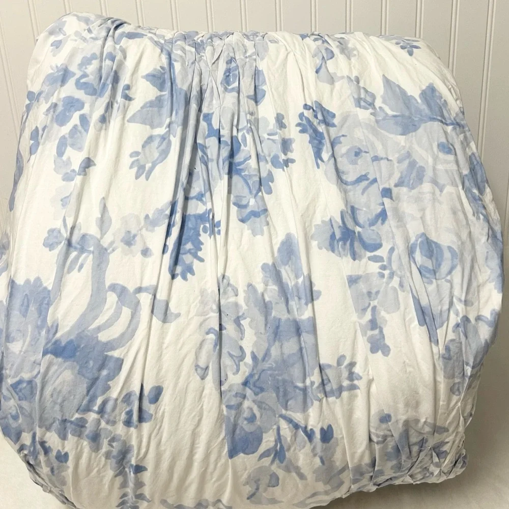 Pottery Barn Teen LoveShackFancy smocked damask quilt blue and sham